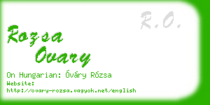rozsa ovary business card