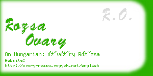 rozsa ovary business card